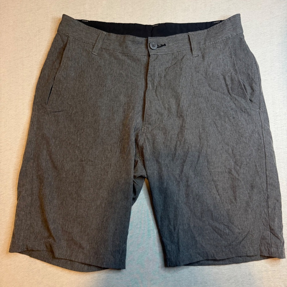 Ron Jon Surf Shop Mens Hybrid Shorts Charcoal Gray Heather Stretch Size 30